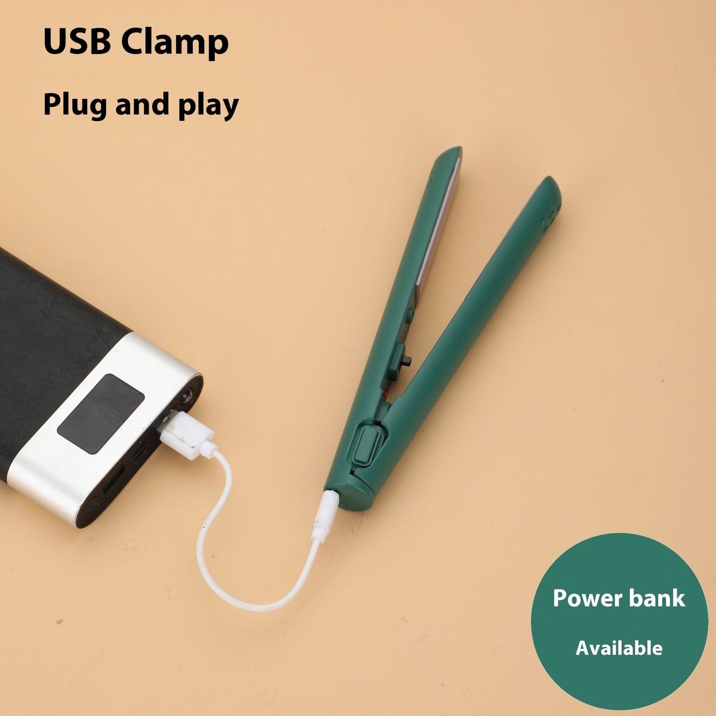 Rizador y Alisador portatil carga tipo C